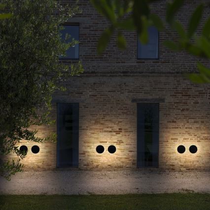 Ideal Lux - PUNTO LED buitenwandlamp, 9W/230V, CRI 90, Ø 18 cm, IP54, zwart