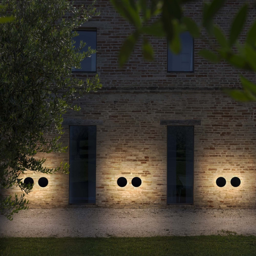 Ideal Lux - PUNTO LED buitenwandlamp, 9W/230V, CRI 90, Ø 18 cm, IP54, zwart