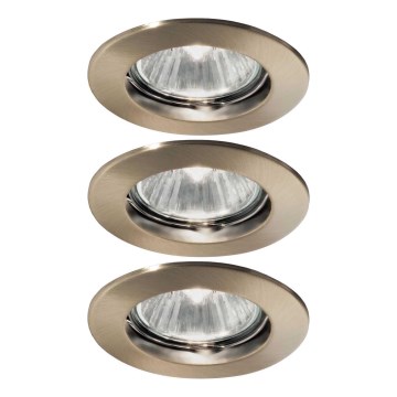 Ideal Lux - SET van 3 inbouwspots JAZZ 1xGU10/50W/230V Ø 7,7 cm brons