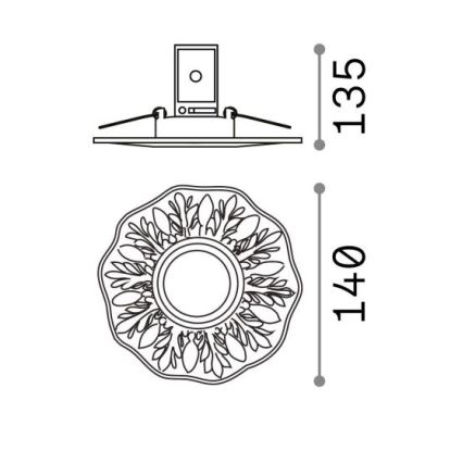 Ideal Lux - Spot encastré POLKA 1xGU10/50W/230V doré