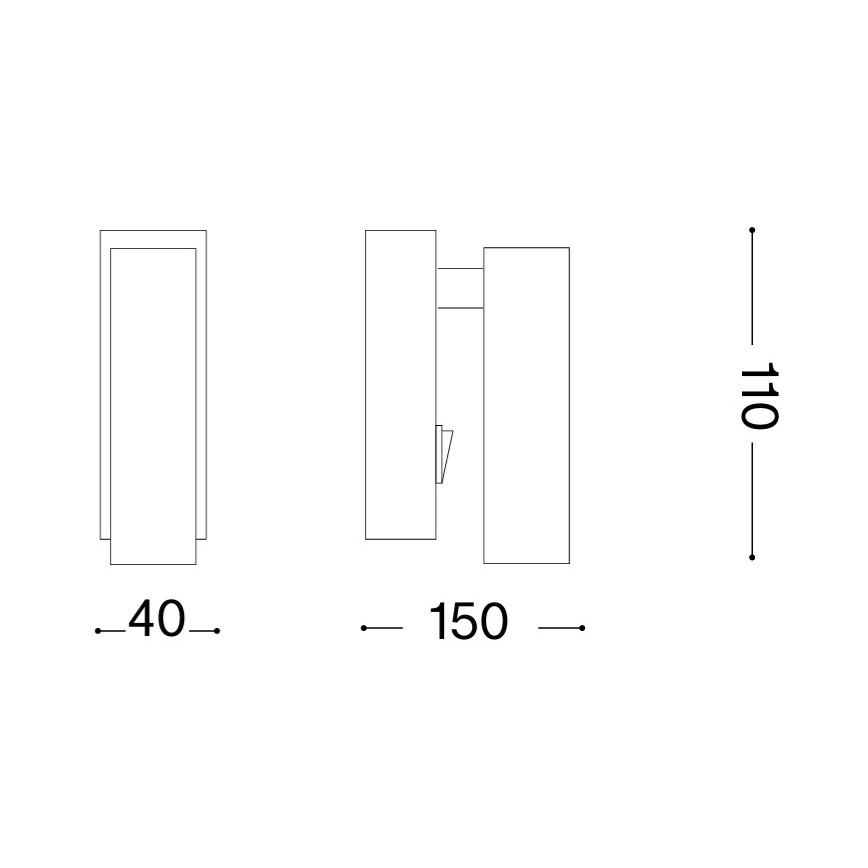 Ideal Lux - Spot mural LED PAGE LED/3W/230V IRC 90 noir