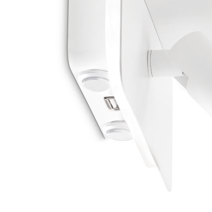 Ideal Lux - Spot mural LED PIANO LED/10W/230V IRC 90 USB blanc