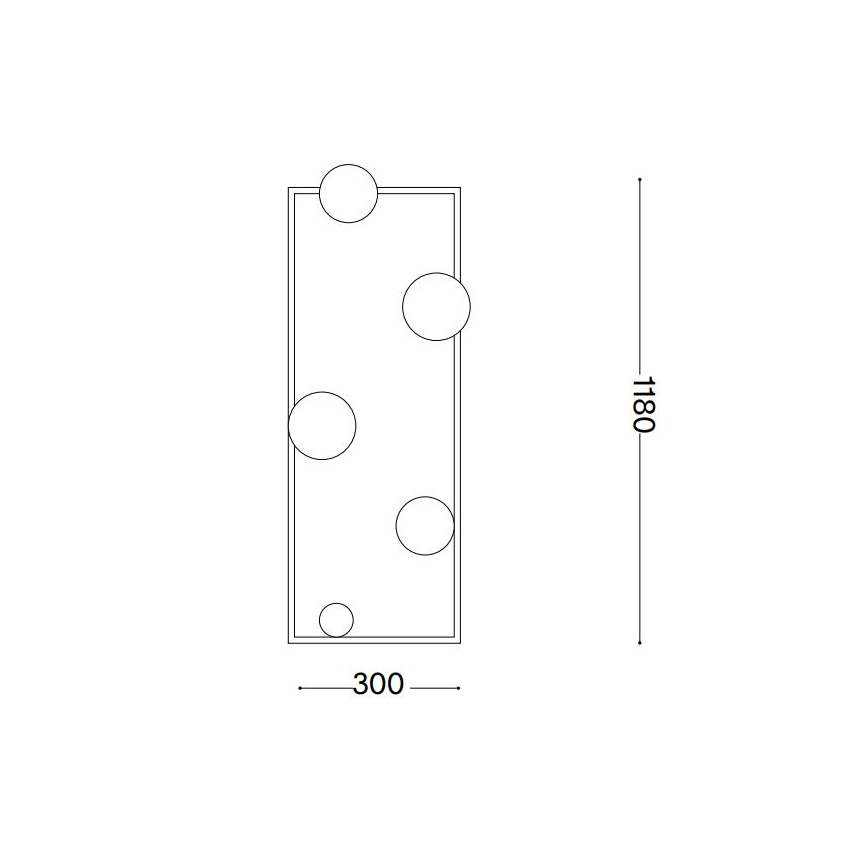 Ideal Lux - Staande LED Lamp ANGOLO 5xG9/3W/230V messing