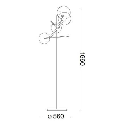 Ideal Lux - Staande LED Lamp EQUINOXE 4xG4/2W/230V glanzend chroom/doorzichtig