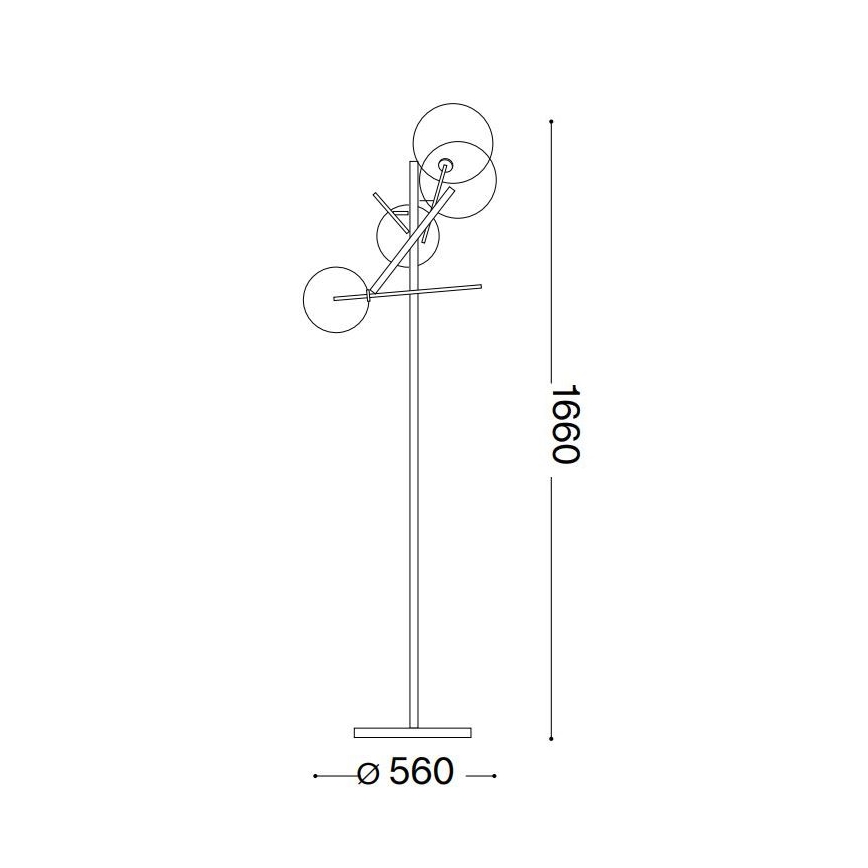 Ideal Lux - Staande LED Lamp EQUINOXE 4xG4/2W/230V glanzend chroom/doorzichtig