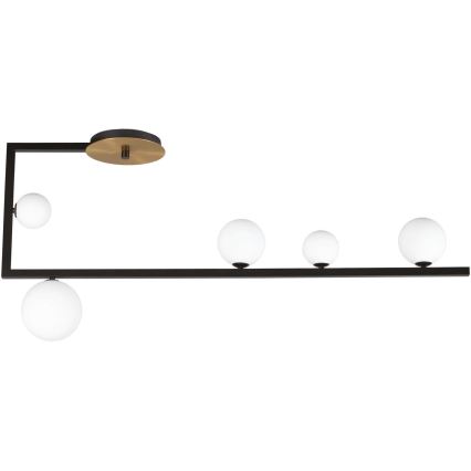 Ideal Lux - Suspension-barre LED BIRDS 5xG9/3W/230V noir/doré