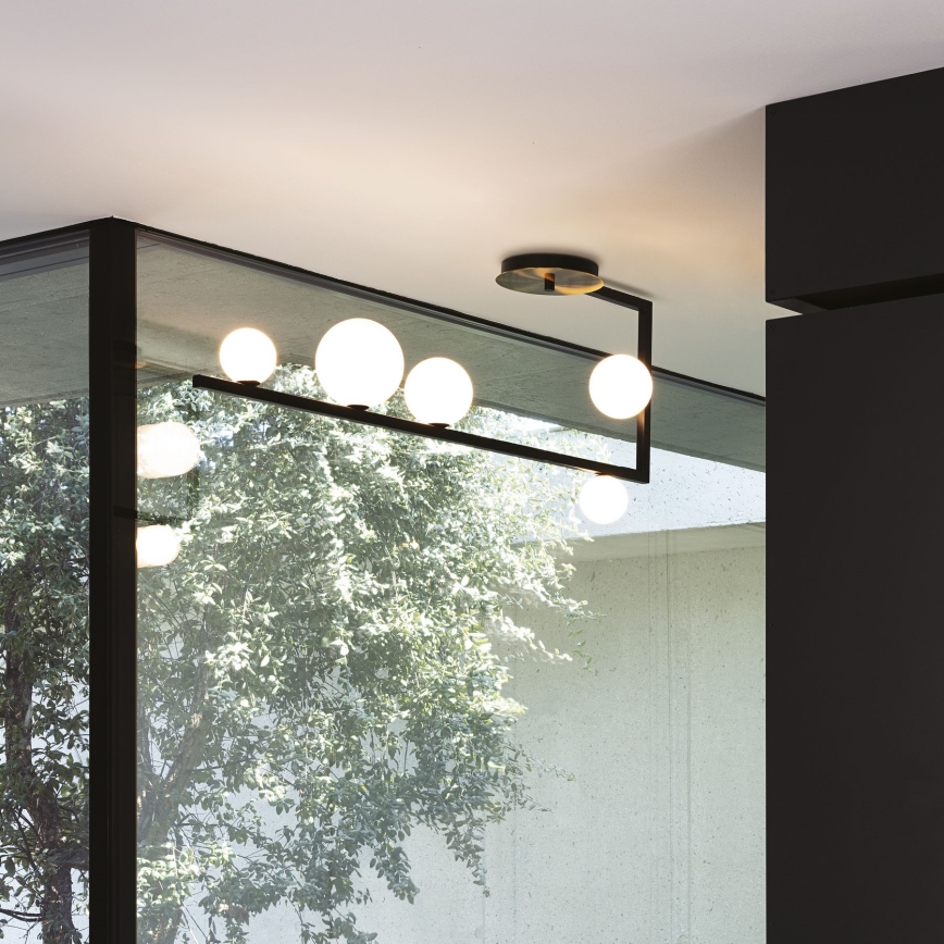 Ideal Lux - Suspension-barre LED BIRDS 5xG9/3W/230V noir/doré