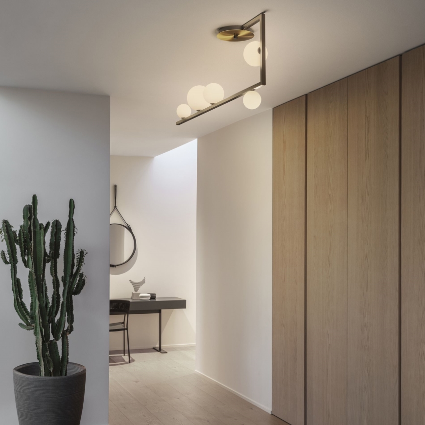 Ideal Lux - Suspension-barre LED BIRDS 5xG9/3W/230V noir/doré