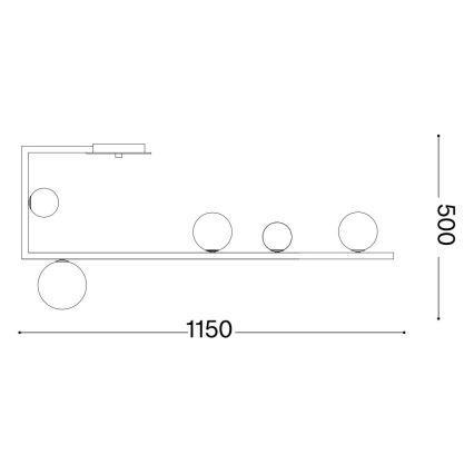 Ideal Lux - Suspension-barre LED BIRDS 5xG9/3W/230V noir/doré