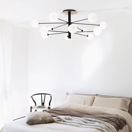 Ideal Lux - Suspension-barre LED COSMOPOLITAN 12xG9/3W/230V d. 145 cm noir