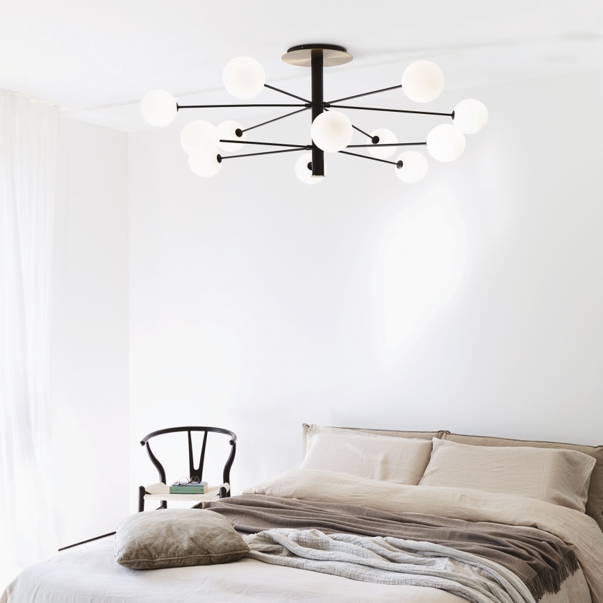 Ideal Lux - Suspension-barre LED COSMOPOLITAN 12xG9/3W/230V d. 145 cm noir