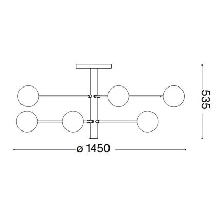 Ideal Lux - Suspension-barre LED COSMOPOLITAN 12xG9/3W/230V d. 145 cm noir