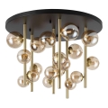 Ideal Lux - Suspension-barre LED PERLAGE 18xG9/3W/230V d. 70 cm doré/fumé