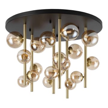 Ideal Lux - Suspension-barre LED PERLAGE 18xG9/3W/230V d. 70 cm doré/fumé