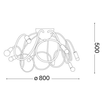 Ideal Lux - Suspension-barre MULTIFLEX 8xE14/28W/230V