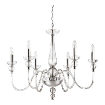 Ideal Lux - Suspension chaîne DOGE 6xE14/40W/230V d. 75 cm chrome brillant