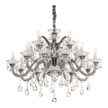 Ideal Lux - Suspension chaîne en cristal COLOSSAL 15xE14/40W/230V d. 95 cm gris/chrome brillant