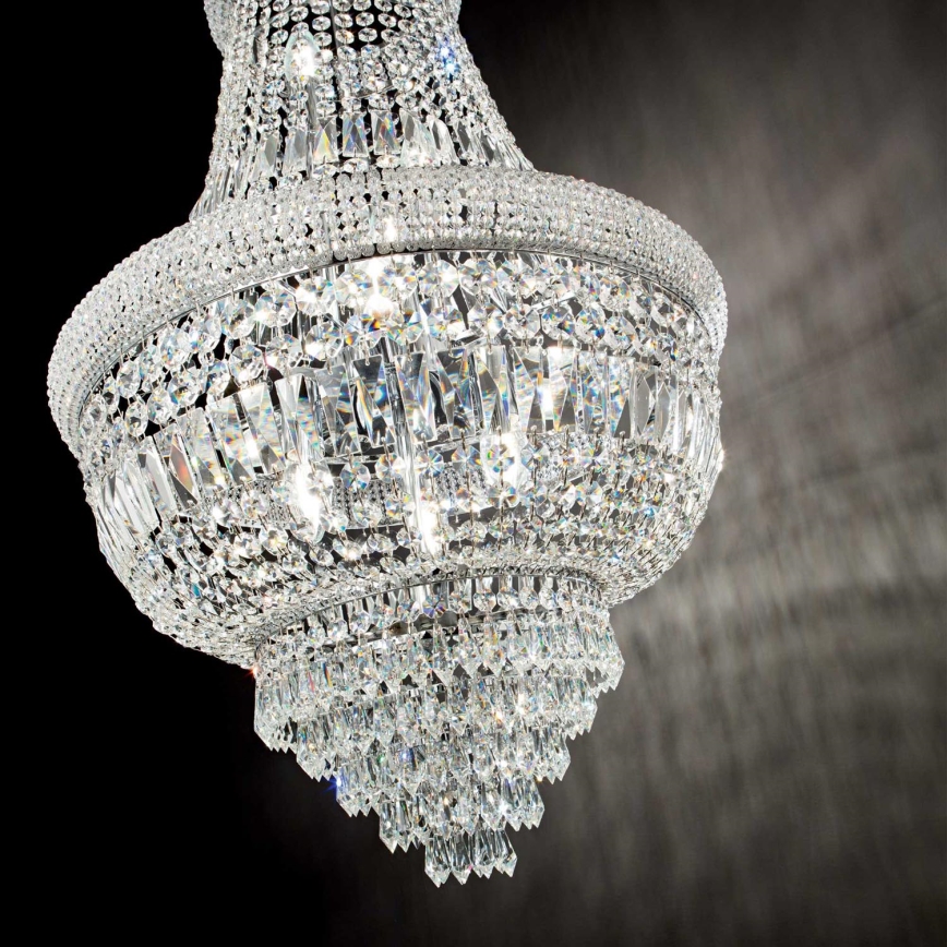 Ideal Lux - Suspension chaîne en cristal DUBAI 10xE14/28W/230V d. 52 cm chrome brillant