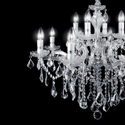 Ideal Lux - Suspension chaîne en cristal FLORIAN 18xE14/40W/230V d. 86 cm transparent