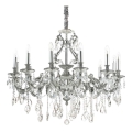 Ideal Lux - Suspension chaîne en cristal GIOCONDA 12xE14/40W/230V d. 90 cm argent