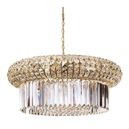 Ideal Lux - Suspension chaîne en cristal NABUCCO 16xE14/40W/230V d. 70 cm doré