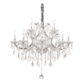 Ideal Lux - Suspension chaîne en cristal NAPOLEON 12xE14/40W/230V d. 74 cm chrome brillant