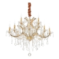 Ideal Lux - Suspension chaîne en cristal NAPOLEON 12xE14/40W/230V d. 74 cm doré