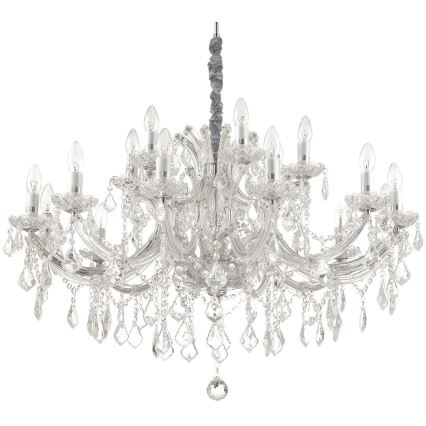 Ideal Lux - Suspension chaîne en cristal NAPOLEON 18xE14/40W/230V d. 96 cm chrome brillant