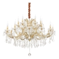 Ideal Lux - Suspension chaîne en cristal NAPOLEON 18xE14/40W/230V d. 96 cm doré