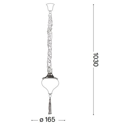 Ideal Lux - Suspension chaîne HAREM 1xE27/42W/230V d. 16,5 cm laiton