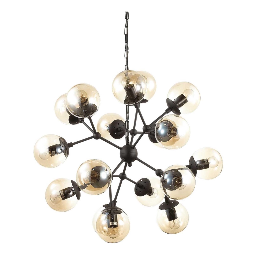 Ideal Lux - Suspension chaîne KEPLER 18xE27/42W/230V d. 69 cm noir/fumé
