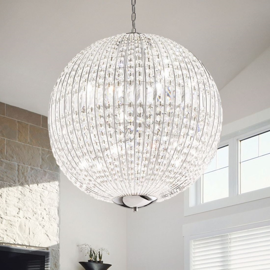 Ideal Lux - Suspension chaîne LED en cristal LUXOR 12xG9/3W/230V d. 60 cm transparent