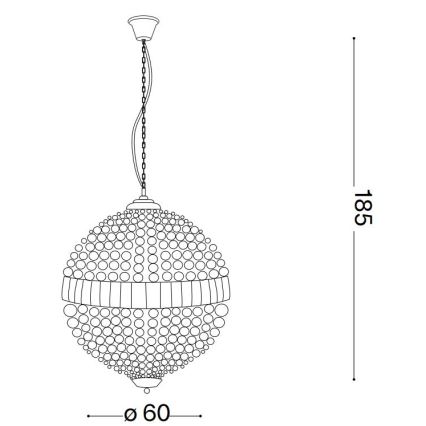Ideal Lux - Suspension chaîne LED en cristal LUXOR 12xG9/3W/230V d. 60 cm transparent