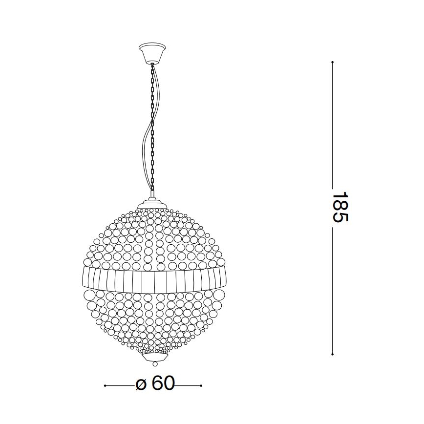 Ideal Lux - Suspension chaîne LED en cristal LUXOR 12xG9/3W/230V d. 60 cm transparent
