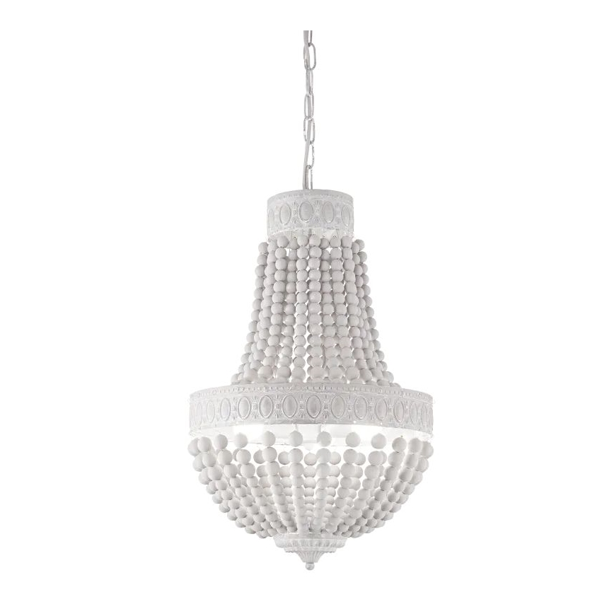 Ideal Lux - Suspension chaîne MONET 5xE14/40W/230V d. 40 cm chanvre/blanc