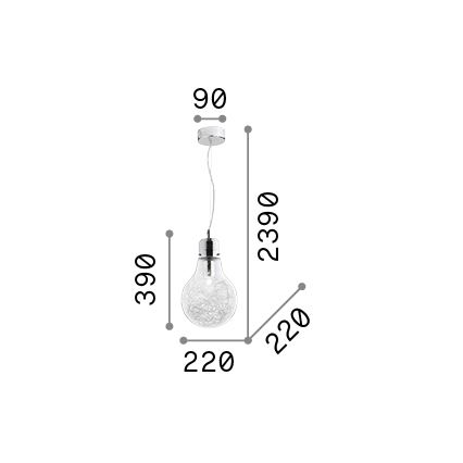 Ideal Lux - Suspension filaire 1xE27/60W/230V d. 22 cm