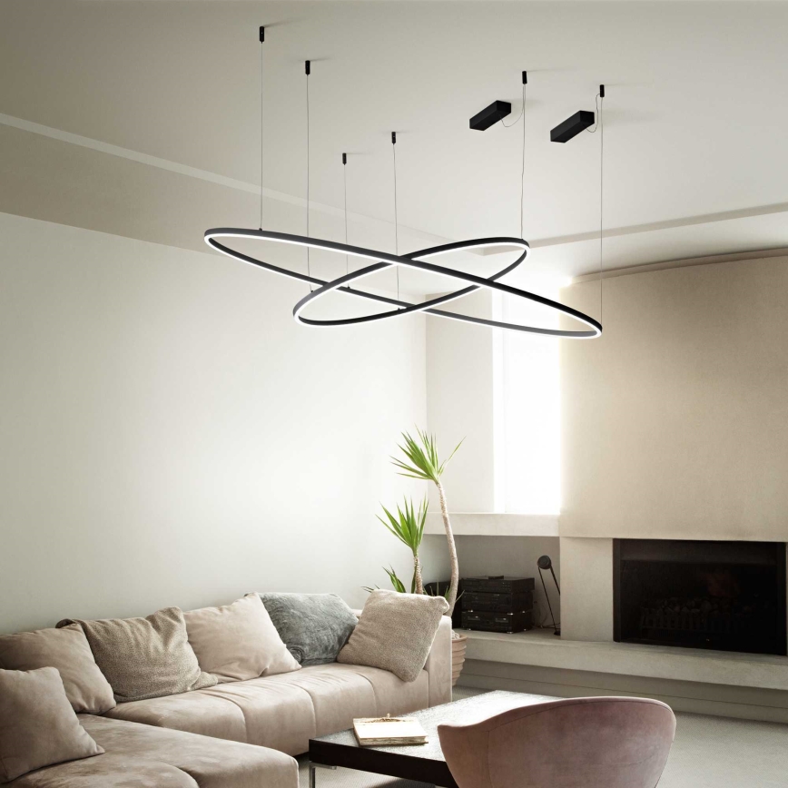 Ideal Lux - Suspension filaire à intensité variable ORACLE SLIM LED/40W/230V 4000K d. 70 cm CRI 90 noir