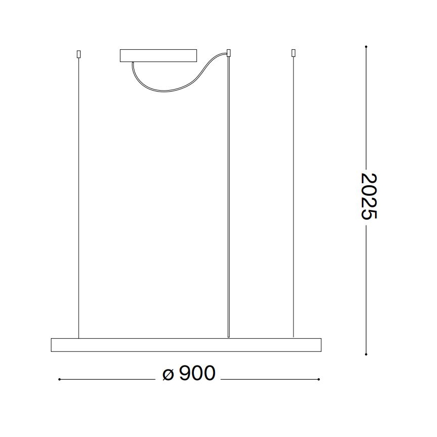 Ideal Lux - Suspension filaire à intensité variable ORACLE SLIM LED/42W/230V 4000K d. 90 cm CRI 90 blanc