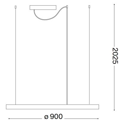 Ideal Lux - Suspension filaire à intensité variable ORACLE SLIM LED/42W/230V 4000K d. 90 cm CRI 90 noir