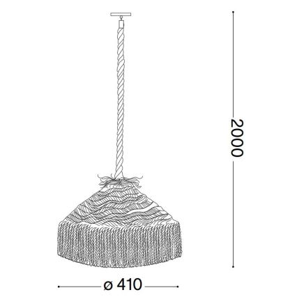 Ideal Lux - Suspension filaire CANAPA 1xE27/15W/230V d. 41 cm marron