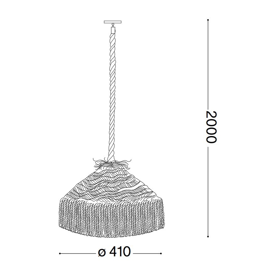 Ideal Lux - Suspension filaire CANAPA 1xE27/15W/230V d. 41 cm marron