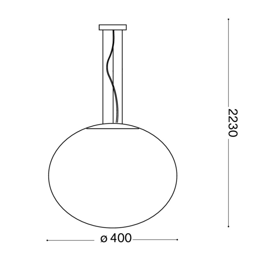Ideal Lux - Suspension filaire CANDY 1xE27/42W/230V d. 40 cm blanc