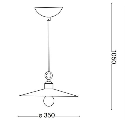 Ideal Lux - Suspension filaire CANTINA 1xE27/42W/230V d. 35 cm bronze
