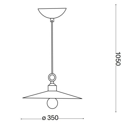 Ideal Lux - Suspension filaire CANTINA 1xE27/42W/230V d. 35 cm cuivre