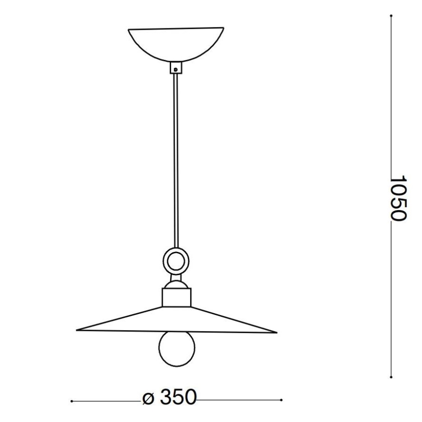 Ideal Lux - Suspension filaire CANTINA 1xE27/42W/230V d. 35 cm cuivre