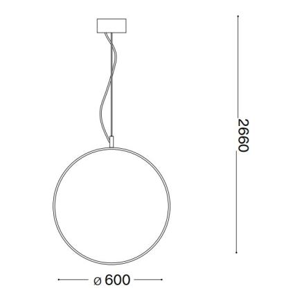 Ideal Lux - Suspension filaire CIRCUS LED/33W/230V d. 60 cm CRI 90 noir