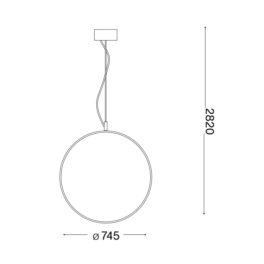 Ideal Lux - Suspension filaire CIRCUS LED/36W/230V d. 74,5 cm CRI 90 noir