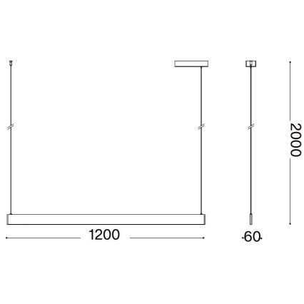 Ideal Lux - Suspension filaire DESK LED/36W/230V 120 cm CRI 90 blanc