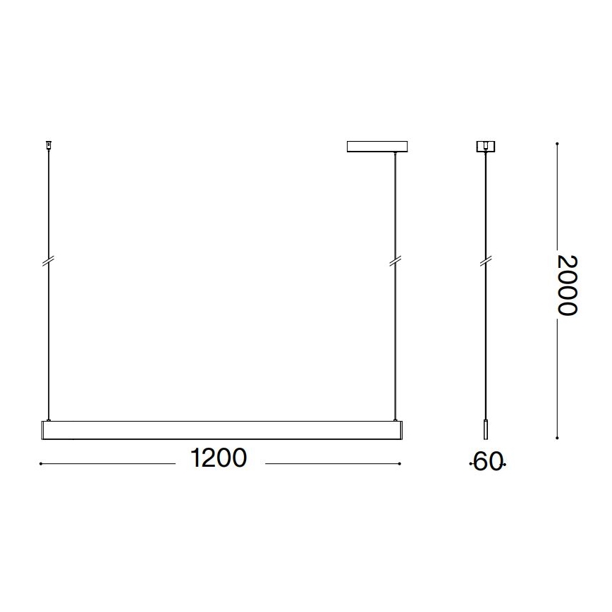 Ideal Lux - Suspension filaire DESK LED/36W/230V 120 cm CRI 90 blanc