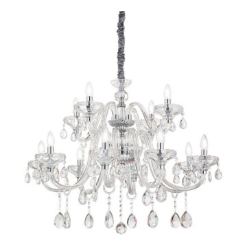 Ideal Lux - Suspension filaire en cristal CONTINENTAL 12xE14/40W/230V d. 86 cm transparent